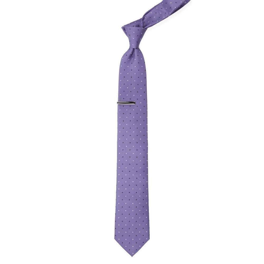 The Tie Bar Jpl Dots Lavender Mens Neck Tie With Polkadots 3” Wide